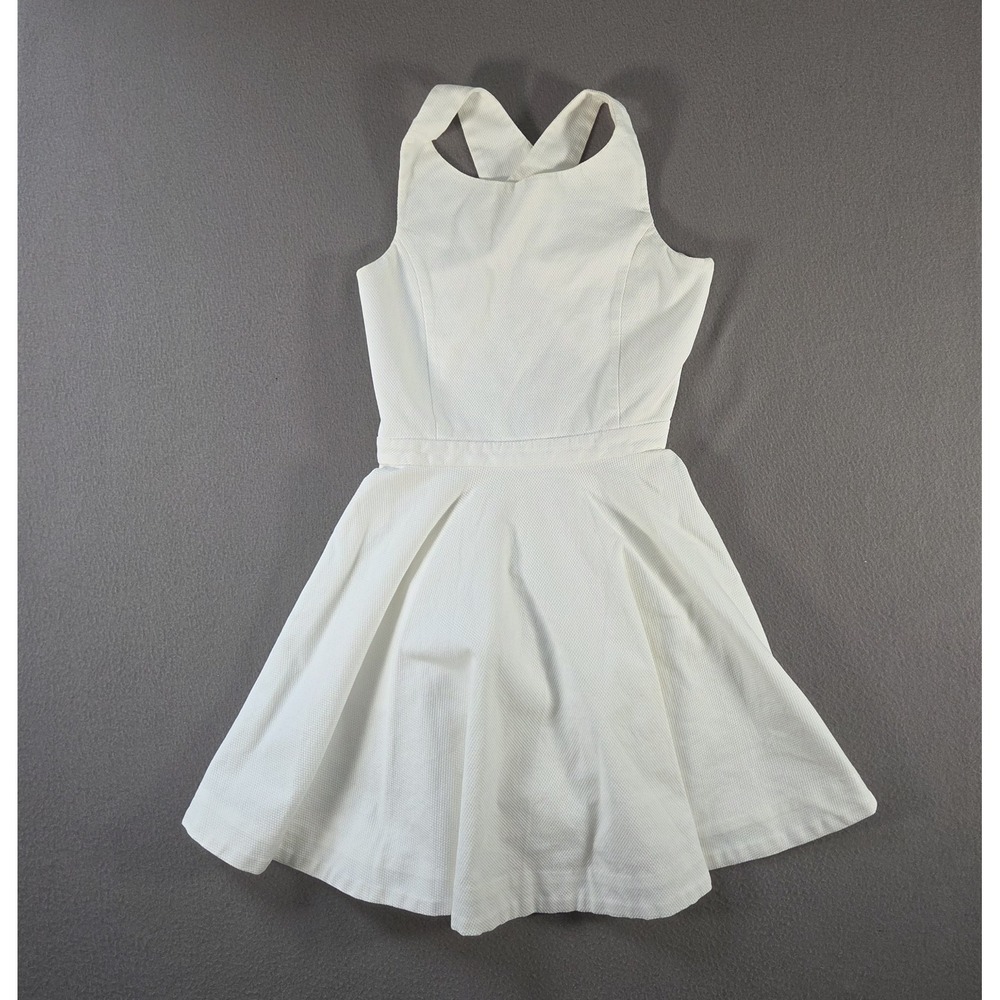 Polo Ralph Lauren Dress Girls 16 XL White Flare Racer Back Sleeveless Midi